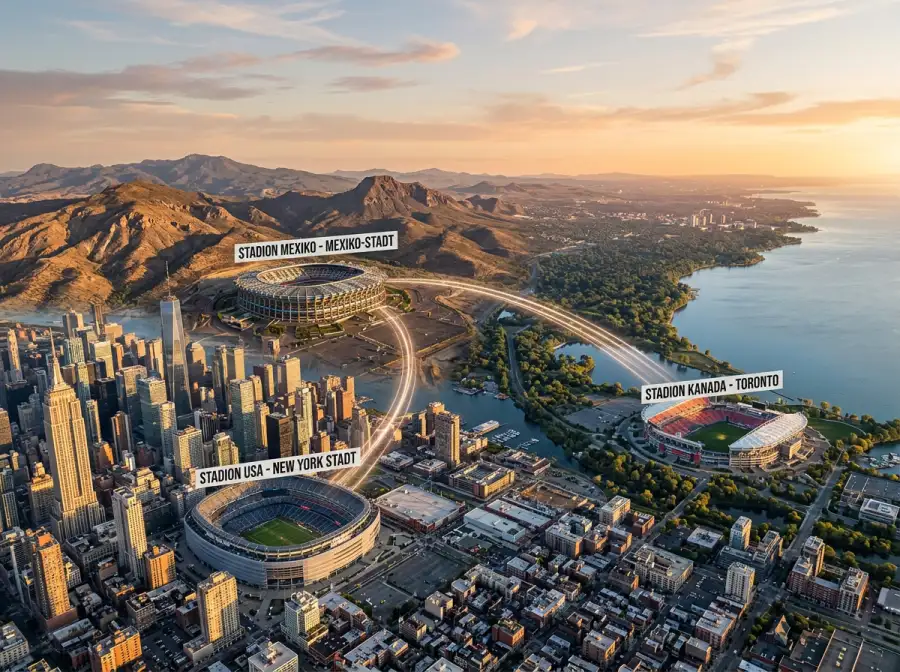 Stadionübersicht der 16 WM-2026-Spielstätten in den USA, Mexiko und Kanada